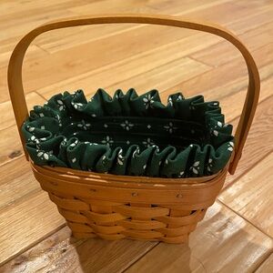 Longaberger, 1997 Horizon of Hope basket. Green fabric liner, plastic protector